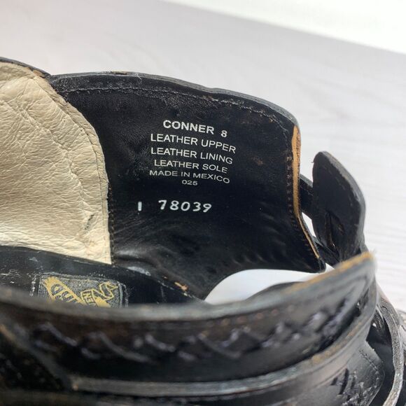 Freebird Womens Sz 8 Leather Boho Strappy Sandals Distressed Black Connor Heels - Picture 9 of 11